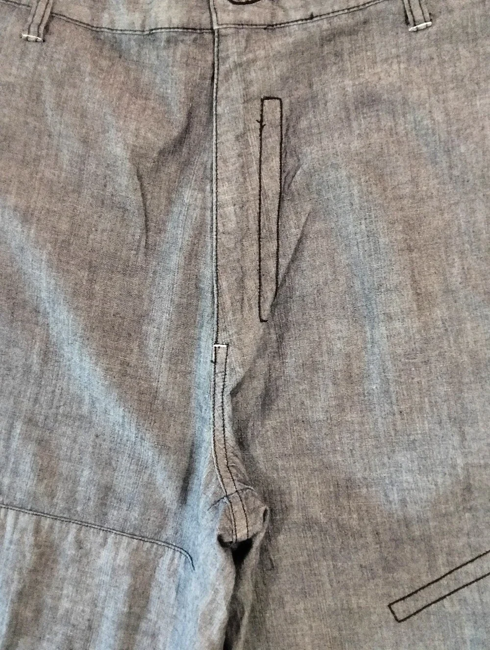 Sean John Y2K Baggy Fit Casual Chino Pants Lightweight Cotton Silver Black 38x30